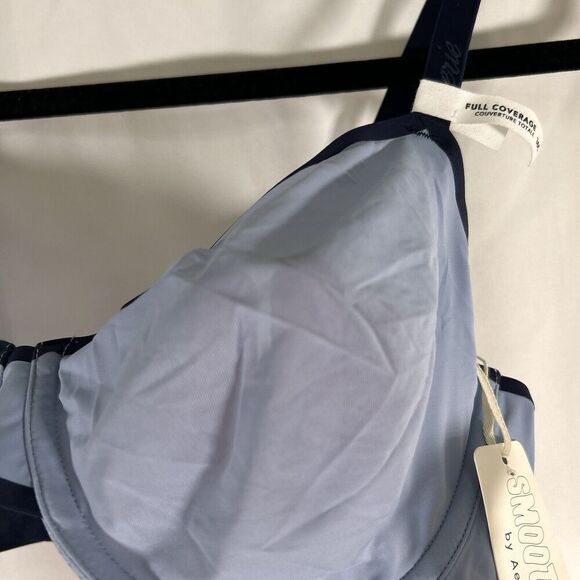 New Smoothez Aerie Bralette Women's 36C Blue Sheer Hook Eye Underwire - Picture 4 of 7
